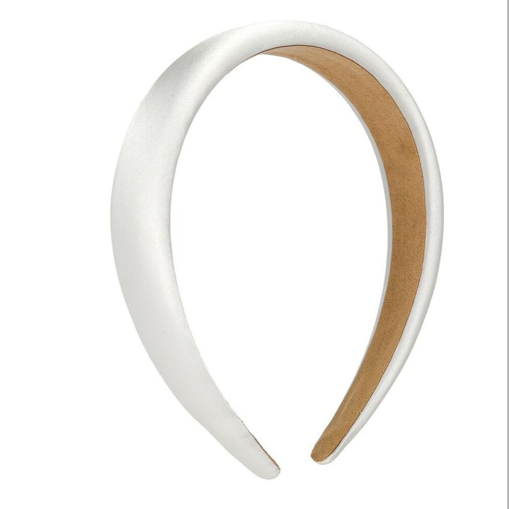 SHASHI Satin Headband in Blanche New Womens Hair Tie Head Wrap - Picture 3 of 8